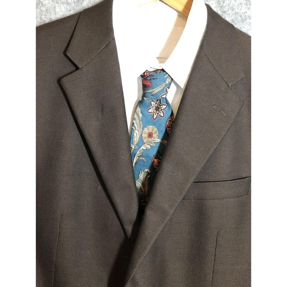 Hickey Freeman Blazer Mens 44R Brown Notch Lapel 2 Button Made in USA Lindsey